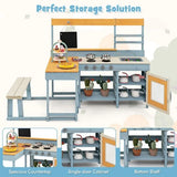 Montessori mud kitchen for toddlers with FSC wood and accessories