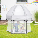 Quick Assemble Pop-up Folding Portable Baby Playpen | Indoor & Outdoor with Canopy | 1.36 x 1.34m