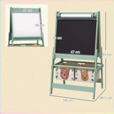 Double Sided Whiteboard & Chalkboard Painting Childrens Easel with Paper Roll | 2 Storage Boxes | Sage Green