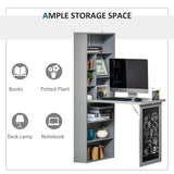 Grow With Me wall-mounted kids desk  fold-up design storage shelves in grey