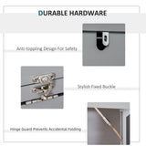 Grow With Me grey wall-mounted kids desk grey finish fold-up design storage shelves