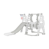 3-in-1 Toddler Swing, Slide & Basketball Hoop Play Set | White