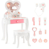 Ten pretend beauty accessories included with the children’s dressing table