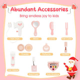 10 pretend beauty accessories included with the children’s dressing table including hairdryer and eyeshadows