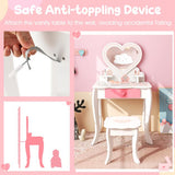 - Anti-toppling strap for securing the children’s heart mirror dressing table to a wall