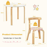 Colourful| 5 Pieces Kids Bentwood Curved Back Table