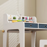 Children's drawing desk with drawers cupholders and paper roll holder