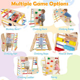 Foldable 8-in-1 Wooden Indoor Climbing Frame with Swing | 3+ Years