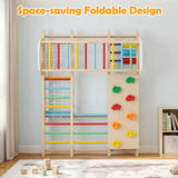 Space-saving foldable climbing frame for children aged 3+