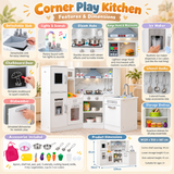 Large wooden pretend play kitchen with sink hob microwave and oven