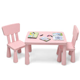 Mesa para niños y sillas ergonómicas que protegen la columna vertebral x 2 | Rosa suave | 1-7 años