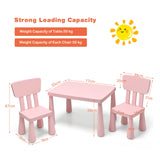 Montessori Table & Ergonomic Chairs x 2 | Soft Pink | 1-7 Years