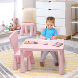 Mesa Montessori y sillas ergonómicas que protegen la columna vertebral x 2 | Rosa suave | 1-7 rango de edad