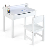 Children's Montessori Homework Desk & Ergonomic Spine-Supporting Chair  with Paper Roll | White | 3 Years+