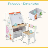 5-in-1 Montessori Compact Kids Easel | Desk | Sling Bookcase | Bookshelf | Storage with Stool | White | 3 Years+