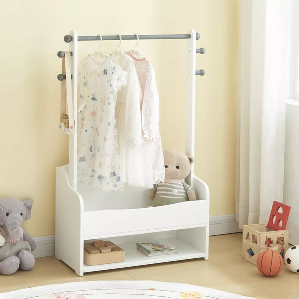 White wooden childrens clothes rail deals