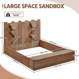 2-in-1 XL Montessori Eco Natural Fir Wood Sandpit | Sand and Waterwall | 3-8 Years