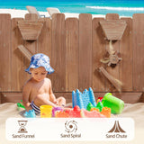 2-in-1 Extra Large Montessori Eco Natural Fir Wood Sandpit | Sand and Waterwall | 3-8 Years