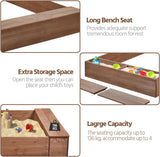 2-in-1 Extra Large Montessori Eco Natural Fir Wood Sandpit | Sand & Waterwall 