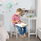Scratch-resistant Spine Supporting Space Saving Homework Desk | Corner Desk | Bureau | Storage & Chair | White