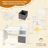 Little Helper white kids desk and chair with storage