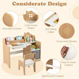Natural wood kids desk and chair set for ages 3 plus
