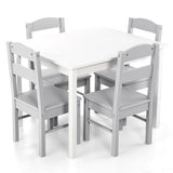 White and grey children’s activity table and chair set for ages 3 to 7