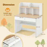 Heavy Duty Hutch Desk | Storage Shelves, Drawer  and Bookcase  | White | 3- 15 Years