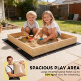 Outdoor sandpit with digger and liner for children
