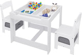 Montessori Table & Chairs | Reversible Top | Blackboard | Desk | Paper Roll |  Grey Storage Drawers
