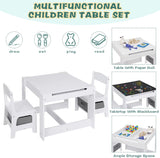 Montessori 4-in-1 Table & Chairs | Reversible Top | Blackboard | Desk | Paper Roll |  3 years plus