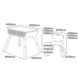 Grow-with-me Height Adjustable Montessori Scandi-Design Kids Table and Chair | White Grey | 2-8 Years