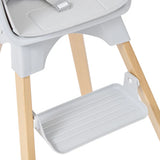 Eco Beech Wooden Scandi-Inspired High Chair | Silver Mist & Beechwood