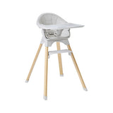 Eco Beech Wooden Scandi-Inspired High Chair | Silver Mist & Beechwood