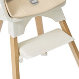 Compact wooden high chair in Scandi design