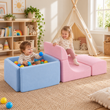 Kids indoor foam climbing block set with soft suede covers