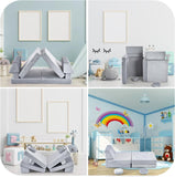 10 Piece Montessori Modular Soft Play Set | Foam Building Blocks | Sofa Couch | Light Grey | 12 months and up