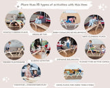 Childrens 6-in-1 Eco Wood Climbing Frame | Montessori Pikler Set | Triangle, Slide & Climber | Natural Wood & White