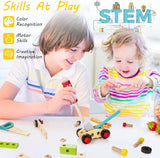 Set di strumenti Montessori da 37 pezzi per bambini | Banco degli attrezzi per bambini | Giocattolo di legno | 2 anni+