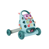 Montessori baby push walker with adjustable rear wheels for walking practice