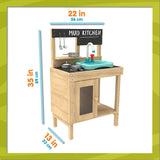 FSC Montessori Eco Wood Kids Mud Kitchen | Wooden Toy Kitchen | Working Tap & Sink | 3 Years plus