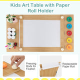 Montessori Art Table & 2 Chairs Set | Easel | 6 Storage Boxes | Paper Roller | White | Multi Drawers