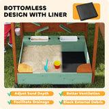 This childs sandpit comes with a bottomless design and a liner for better ventilation, blocking external debris and facilitates drainage.