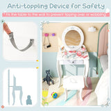 White Kids’ Dressing Table & Stool with Oval Mirror, Drawer & Play Accessories inc Hairdryer