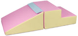 Small Soft Play Equipment | 2 Piece Montessori Climb & Slide Foam Play Set | Pastels | 6m+