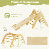 Aire de jeux polyvalente en bois écologique | Ensemble Pikler Montessori | Arche | Bascule | Diapositive | Triangle d'escalade | Tanière