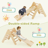 aire de jeux en bois écologique pour enfants 6 en 1 | Ensemble Pikler Montessori | Arche | Bascule et toboggan | Triangle d'escalade | Tanière