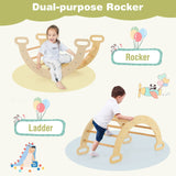 6-in-1 Eco-houten klimrek voor kinderen | Montessori Pikler-set | Boog | Rocker | Glijbaan met Klimdriehoek | Den