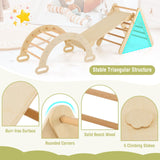 6-in-1 Kinder-Klettergerüst aus Öko-Holz | Montessori Pikler-Set | Bogen | Rocker | Folie | Kletterdreieck | Den