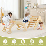 drewniana rama wspinaczkowa 6 w 1 dla dzieci | Zestaw Montessori Pikler | Łuk | Rocker | Slajd | Trójkąt wspinaczkowy | Legowisko